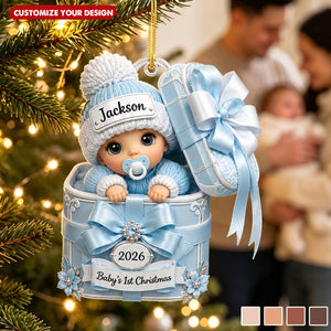 Personalized Baby's First Christmas Acrylic Ornament, Custom Name Newborn Xmas Gift