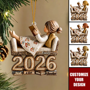 Just A Girl Who Loves Books - Personalized Acrylic Christmas Ornament