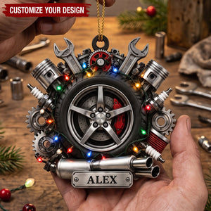 Personalized Auto Repair Acrylic Ornament, Mechanic Christmas Gift