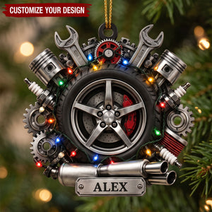 Personalized Auto Repair Acrylic Ornament, Mechanic Christmas Gift