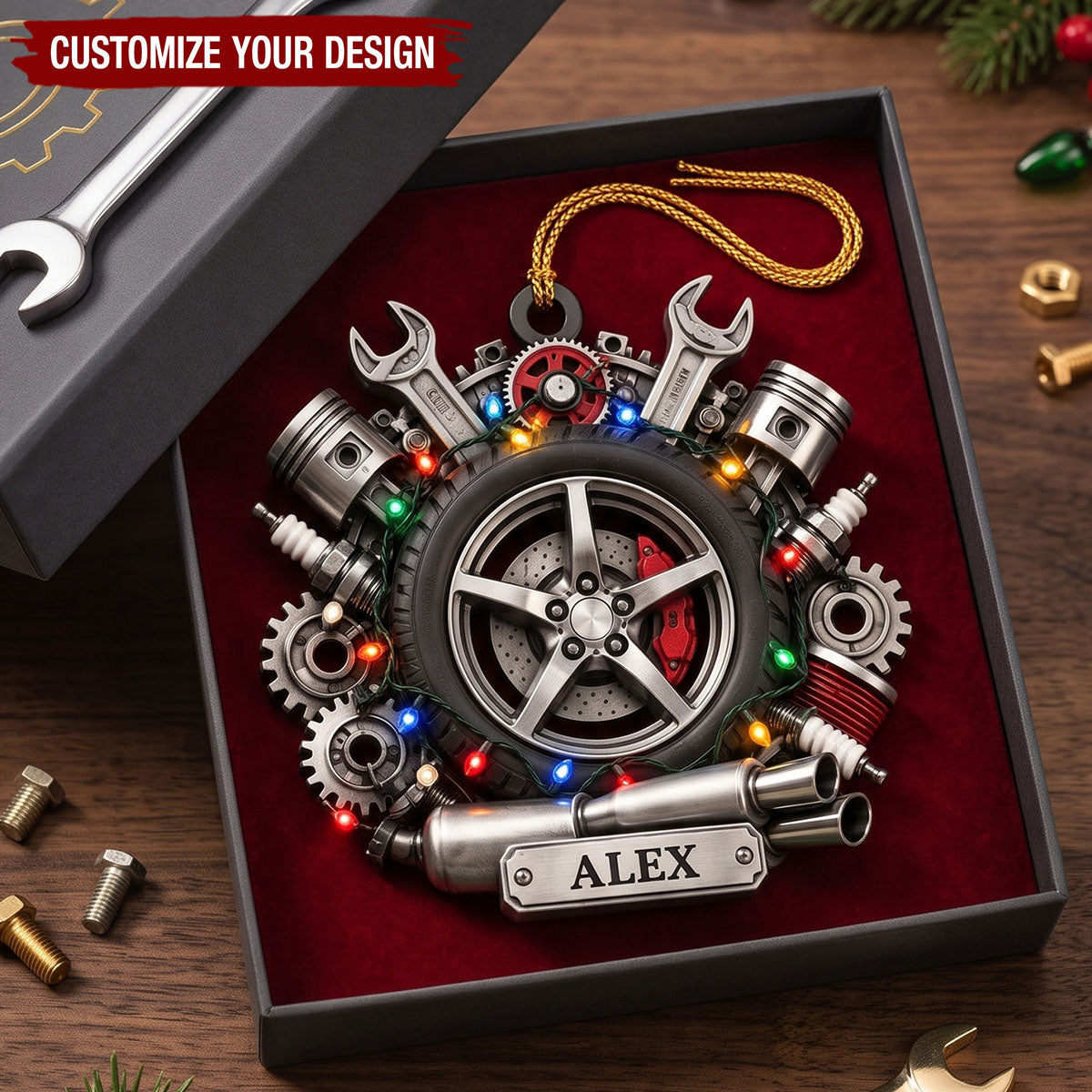 Personalized Auto Repair Acrylic Ornament, Mechanic Christmas Gift
