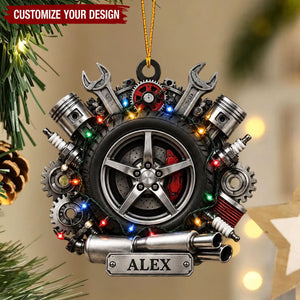 Personalized Auto Repair Acrylic Ornament, Mechanic Christmas Gift