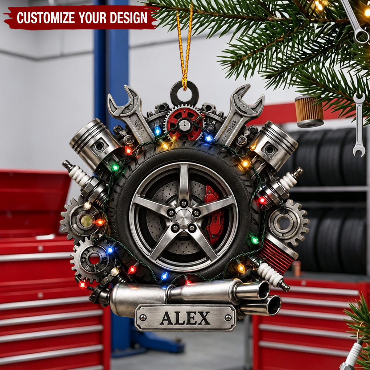 Personalized Auto Repair Acrylic Ornament, Mechanic Christmas Gift