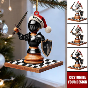 Personalized Chess Night Acrylic Christmas Ornament, Custom Gift for Chess Lovers
