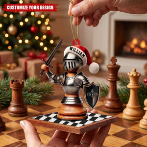 Personalized Chess Night Acrylic Christmas Ornament, Custom Gift for Chess Lovers