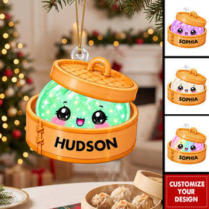 Personalized Cute Dumpling Acrylic Ornament, Custom Name Christmas Gift for Kids