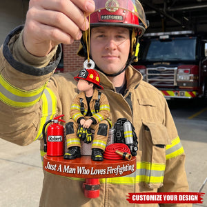 Personalized Firefighter Christmas Ornament, Custom Name & Number Gift For Firefighter