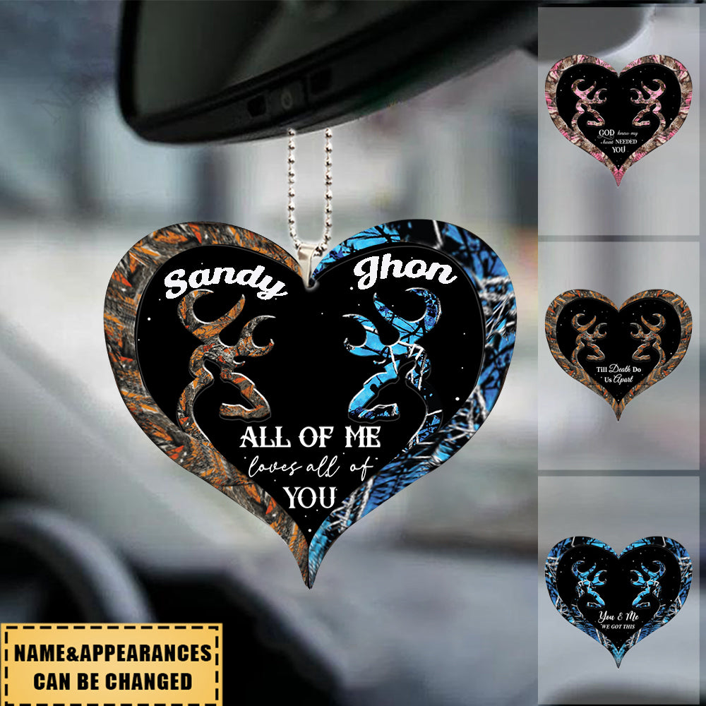 Camo Heart Buck And Doe Personalized Ornament