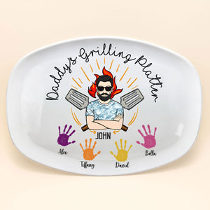 Custom Handprint Daddy Personalized Grilling Platter