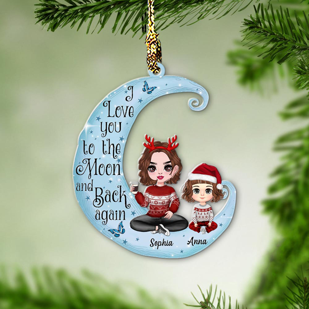 I Love You To The Moon And Back Again Personalized Ornament Nana Gift For Christmas