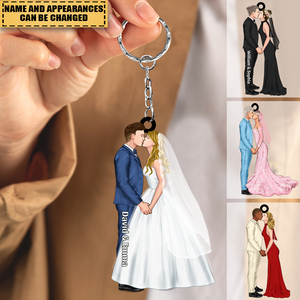 Personalized Couple Wedding Acrylic Keychain for Couples, Wedding Gifts
