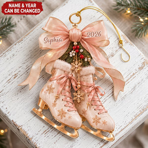 Personalized Ice Skating Christmas Ornament, Custom Acrylic Figure Skating Keespake