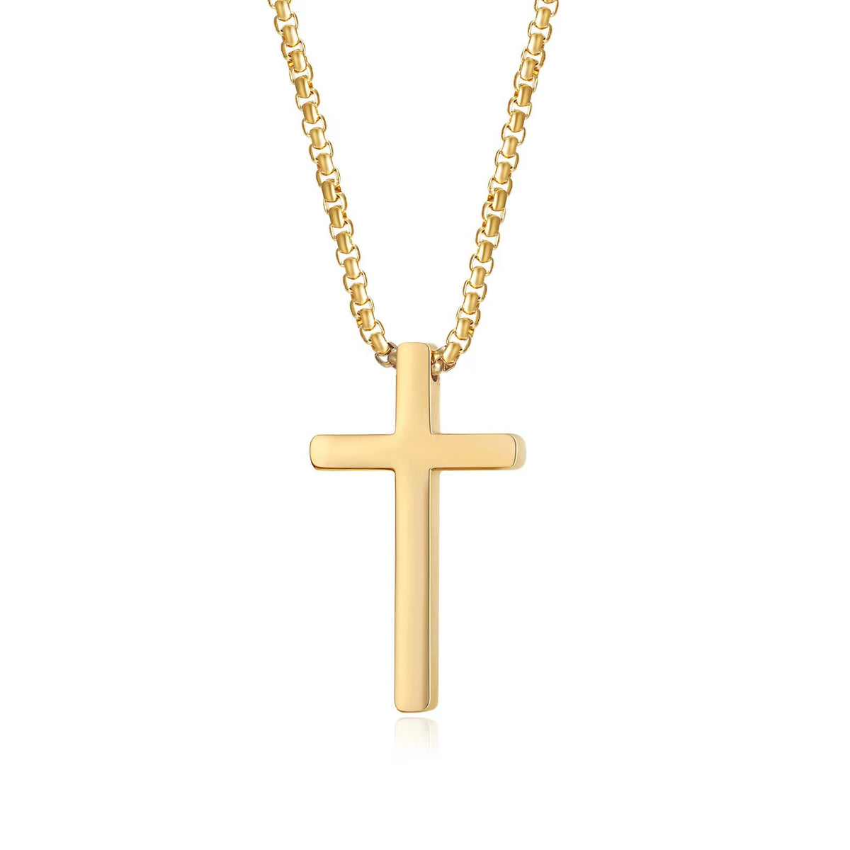 Personalized Cross Necklace Custom Engraved Pendant With Chain