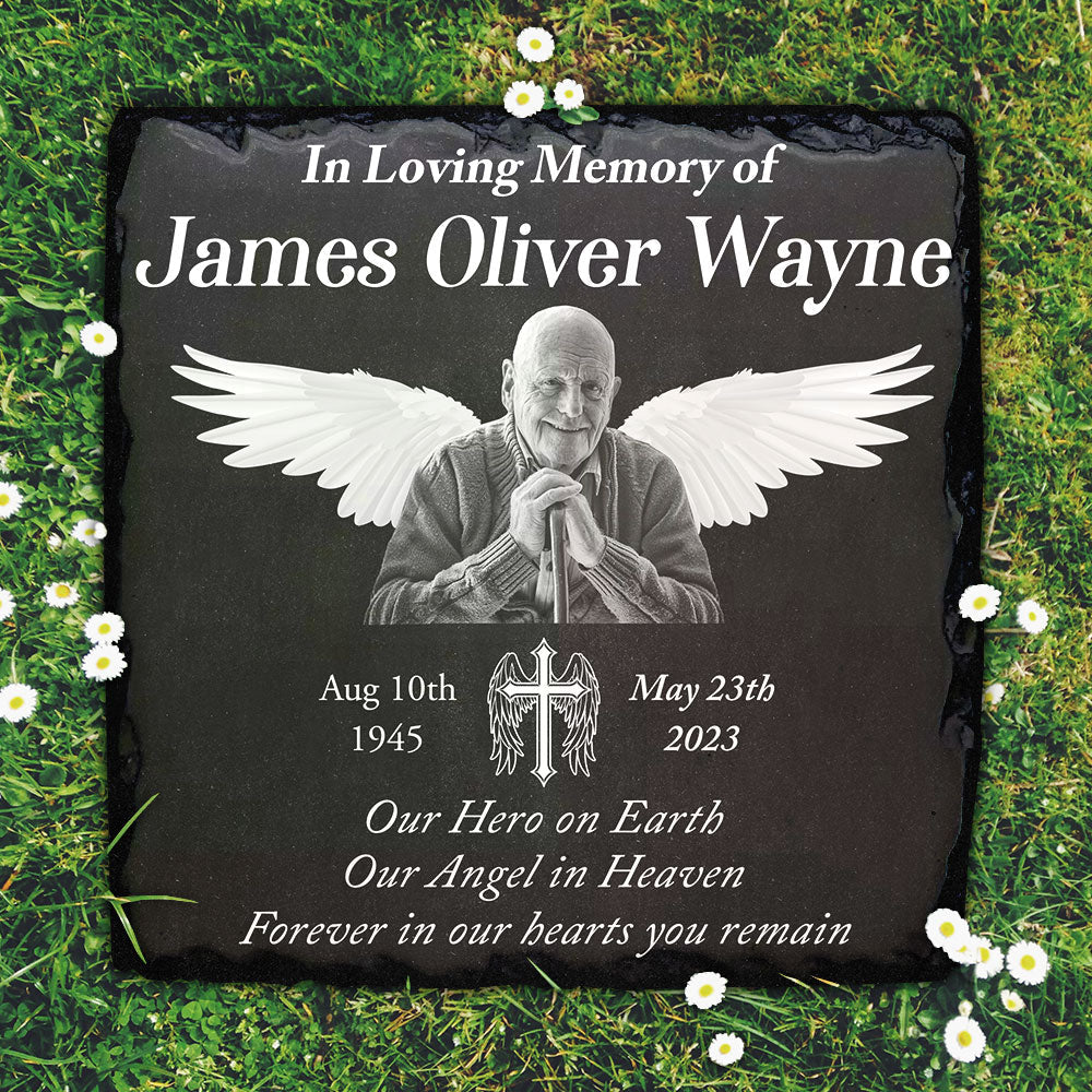 Personalized In Loving Memory Our Hero On Earth Memorial Stone