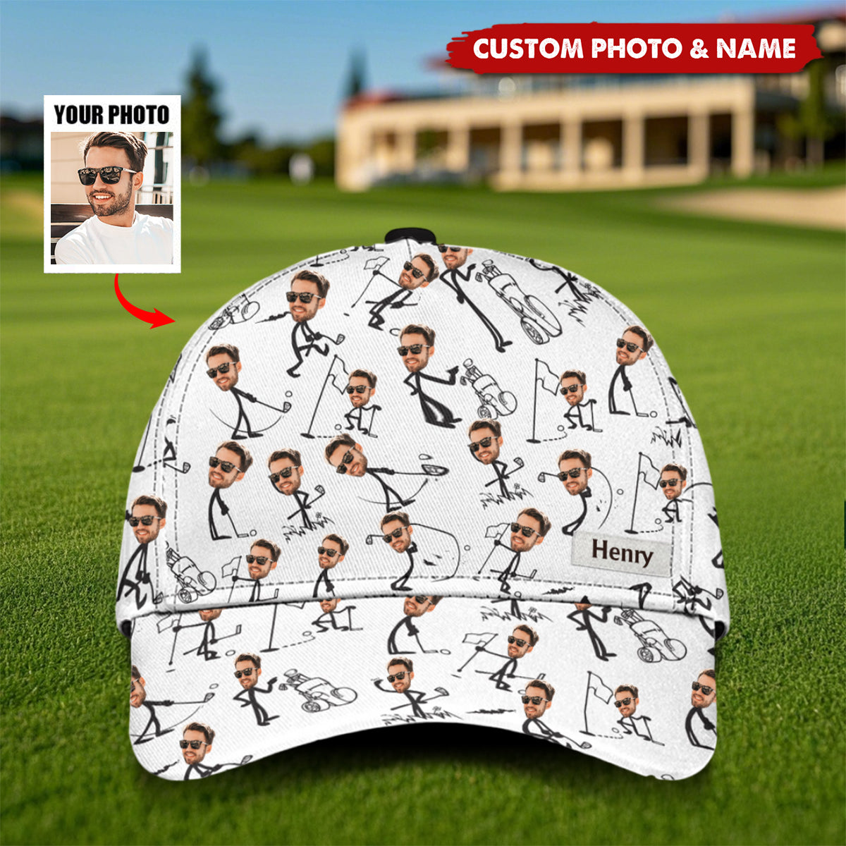 Custom Photo Funny Golf Dad, Husband, Uncle - Personalized Golf Classic Cap