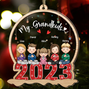 My Grandkids 2023 - Personalized Acrylic Ornament With Bow