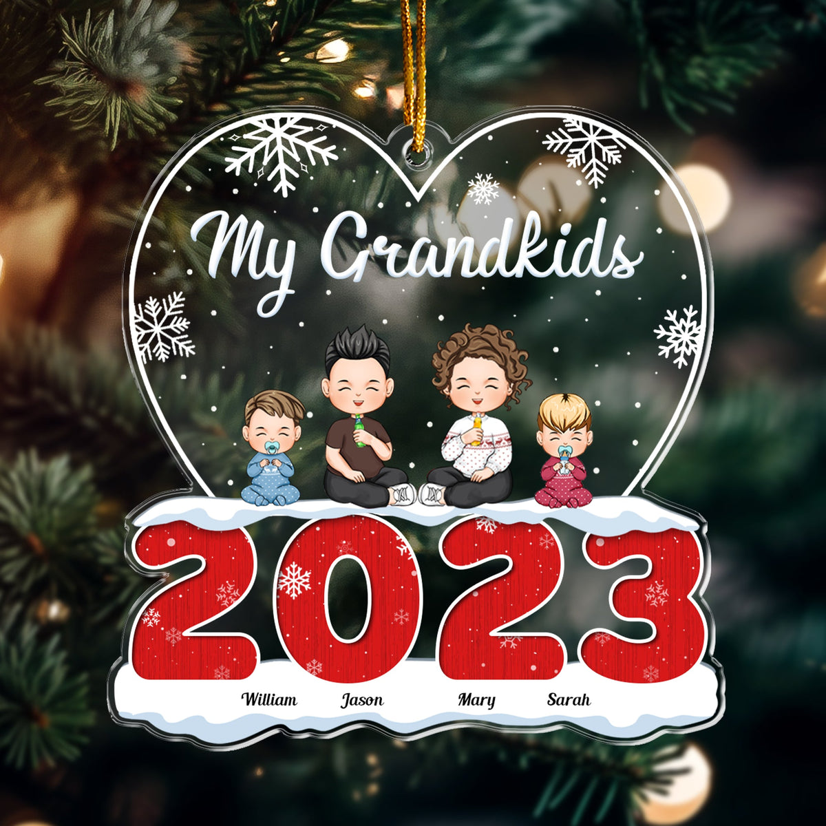 My Grandkids - Personalized 2024 Shaped Acrylic Ornament