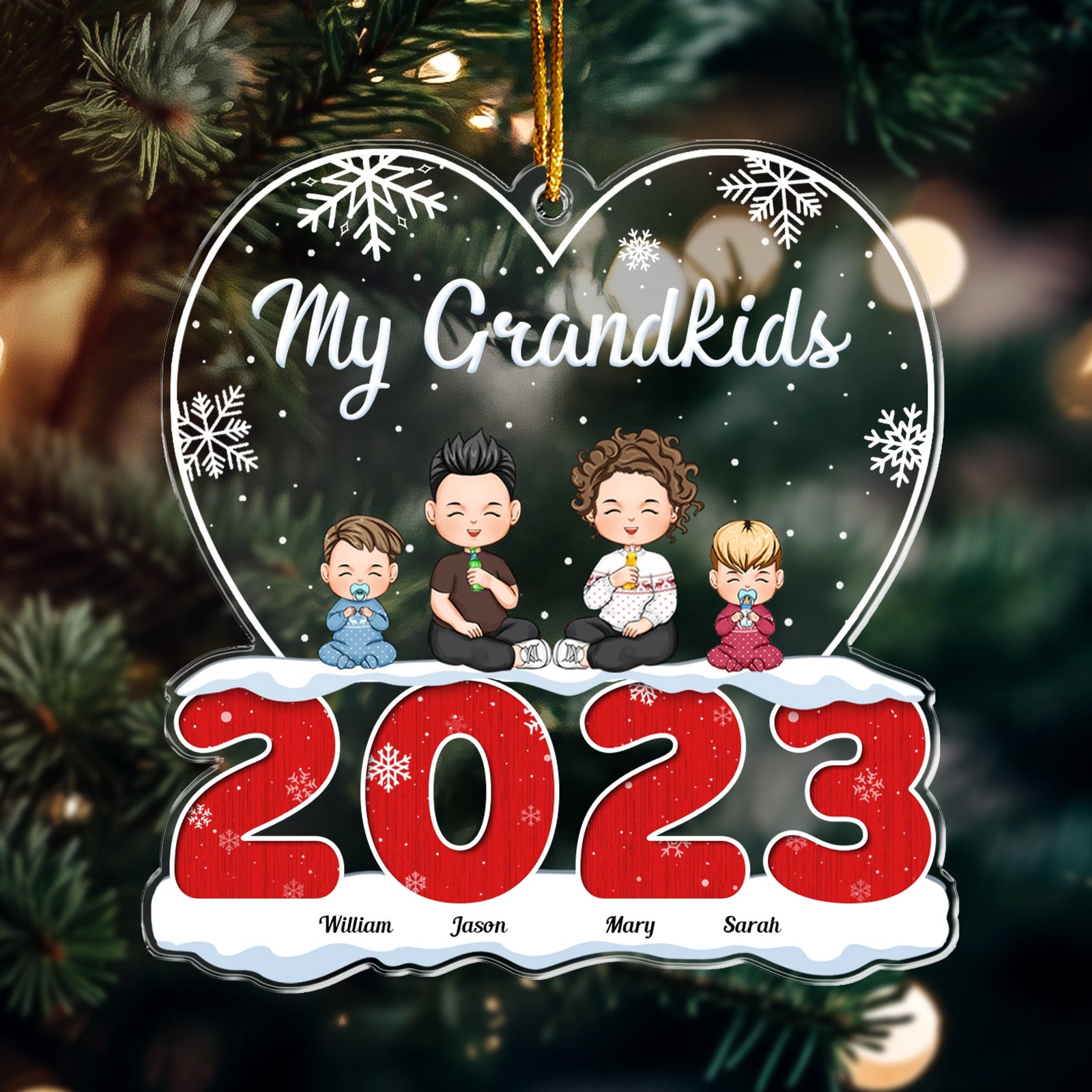 My Grandkids - Personalized 2024 Shaped Acrylic Ornament