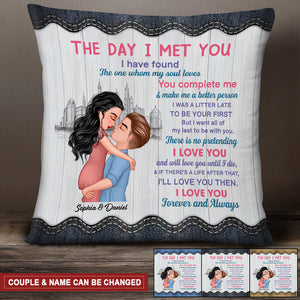 The day I met you Personalized pillow - gift for Couple Anniversary