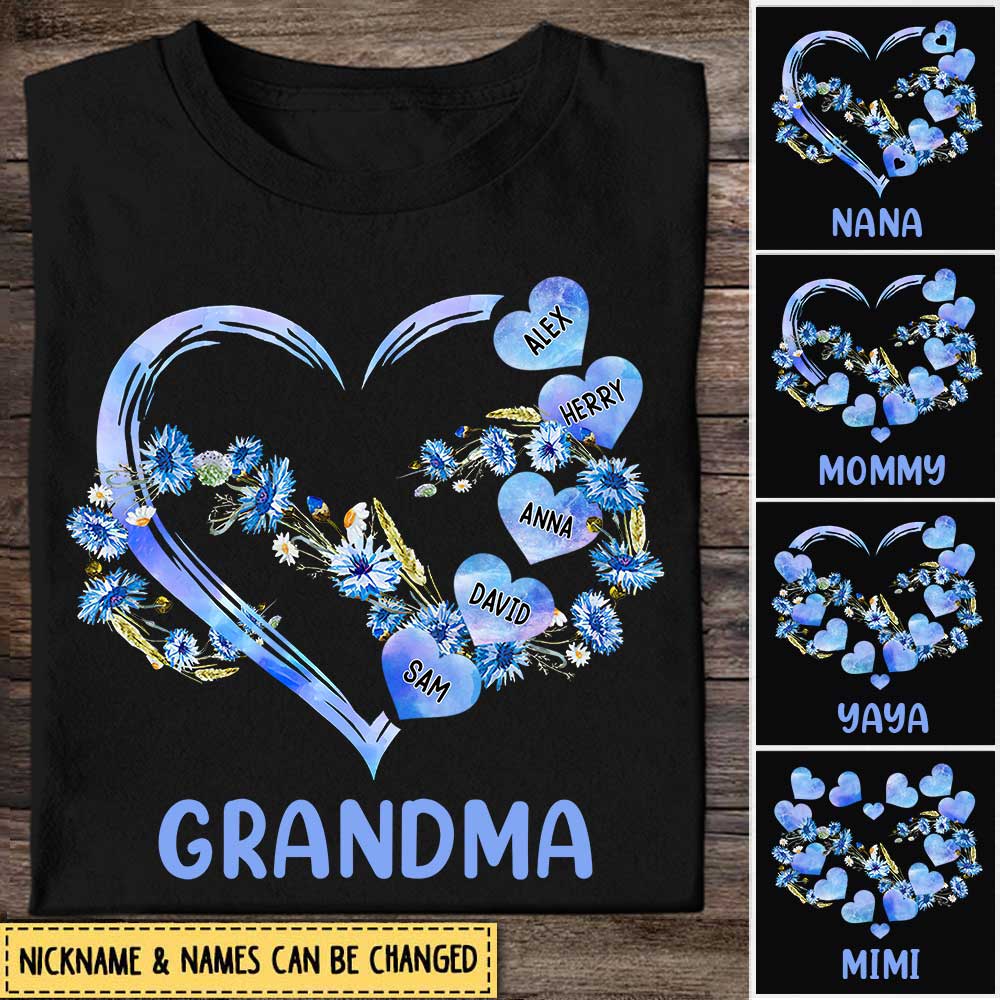 Personalized Nana Mom Heart Infinite Love Mother's Day Familia Gift T-shirt