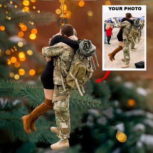 Customized Your Photo Mica Ornament - Customize Military Veteran Soldier Photo