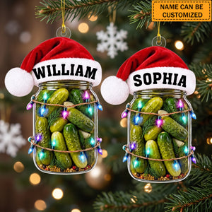 Personalized Pickle Jar Christmas Acrylic Ornament