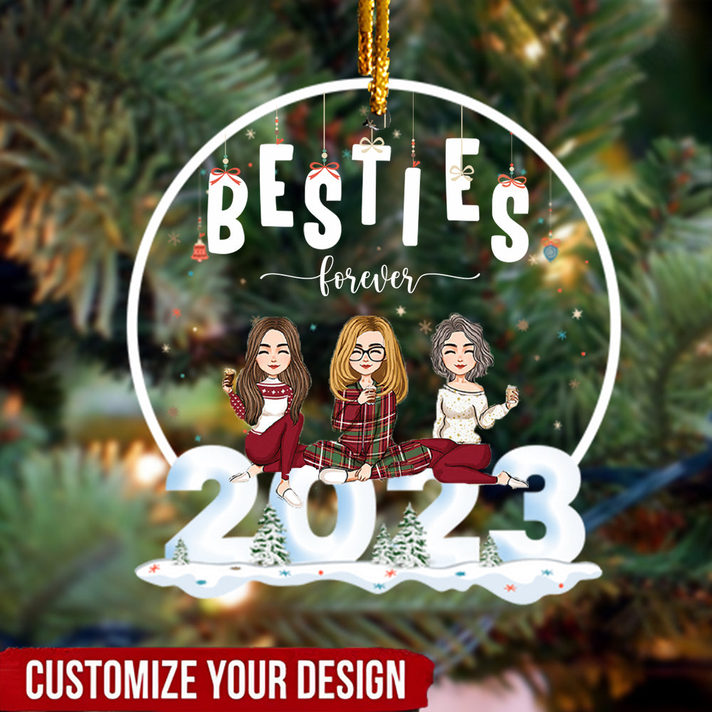 2024 Ornament Besties Forever - Personalized 2024 Shaped Acrylic Ornament