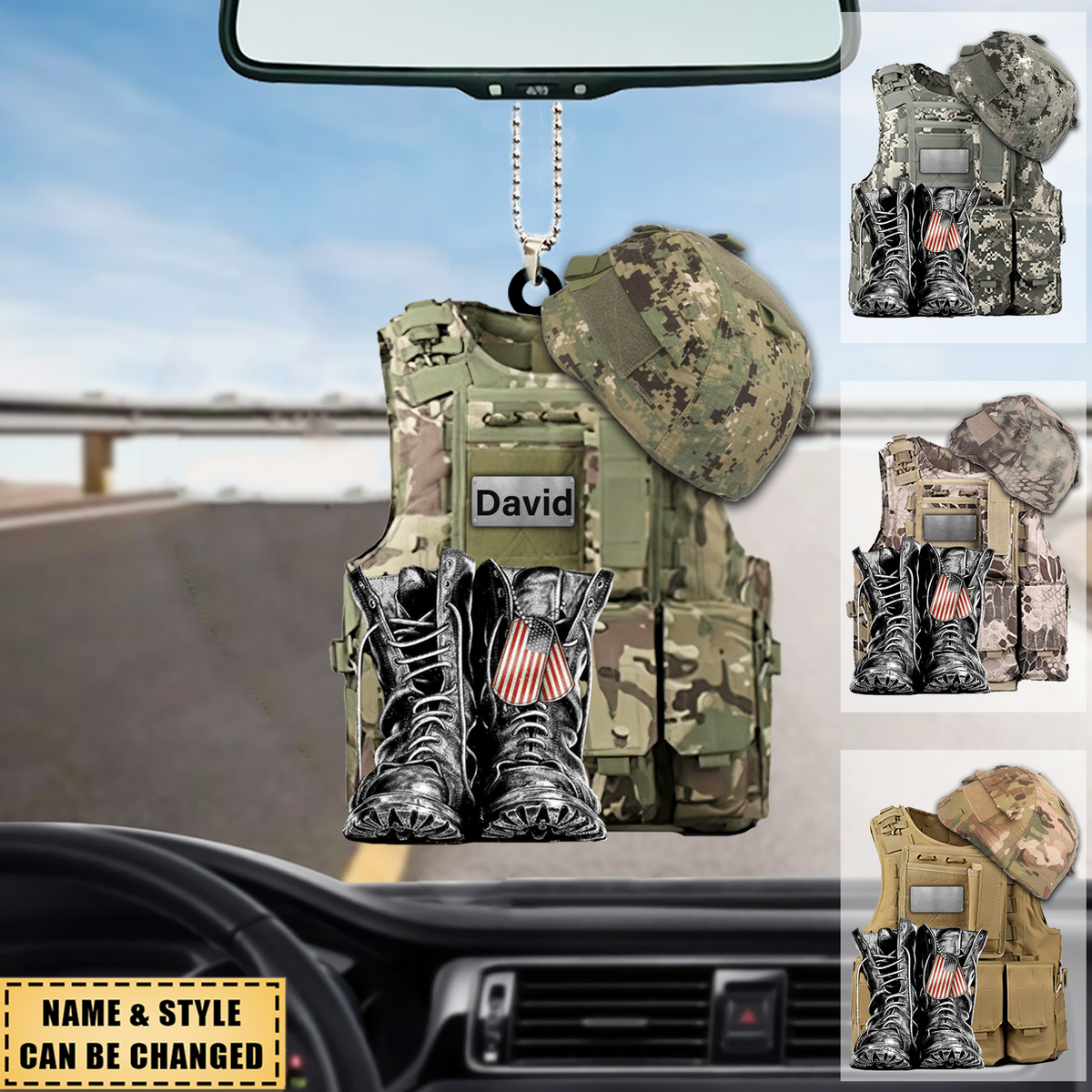 United States Military Uniforms - Custom Name, Personalized U.S. Veteran Acrylic Ornament - Gift For Veteran