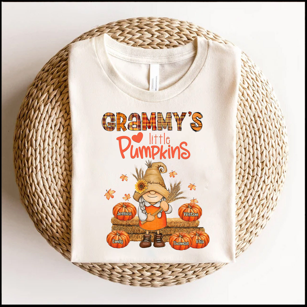 Grandma's Little Pumpkins, Fall Gift for Grandma Personalized Shirt