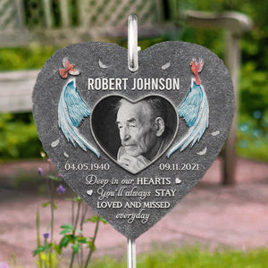 Custom Photo You Will Always Be Loved - Memorial Personalized Memorial Garden Slate - Sympathy Gift, Gift For Family Members