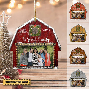 Transparent Ornament - Christmas 2023 - Red Barn Christmas Ornament - Custom Barn House - Custom from Photo