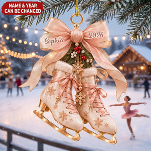 Personalized Ice Skating Christmas Ornament, Custom Acrylic Figure Skating Keespake