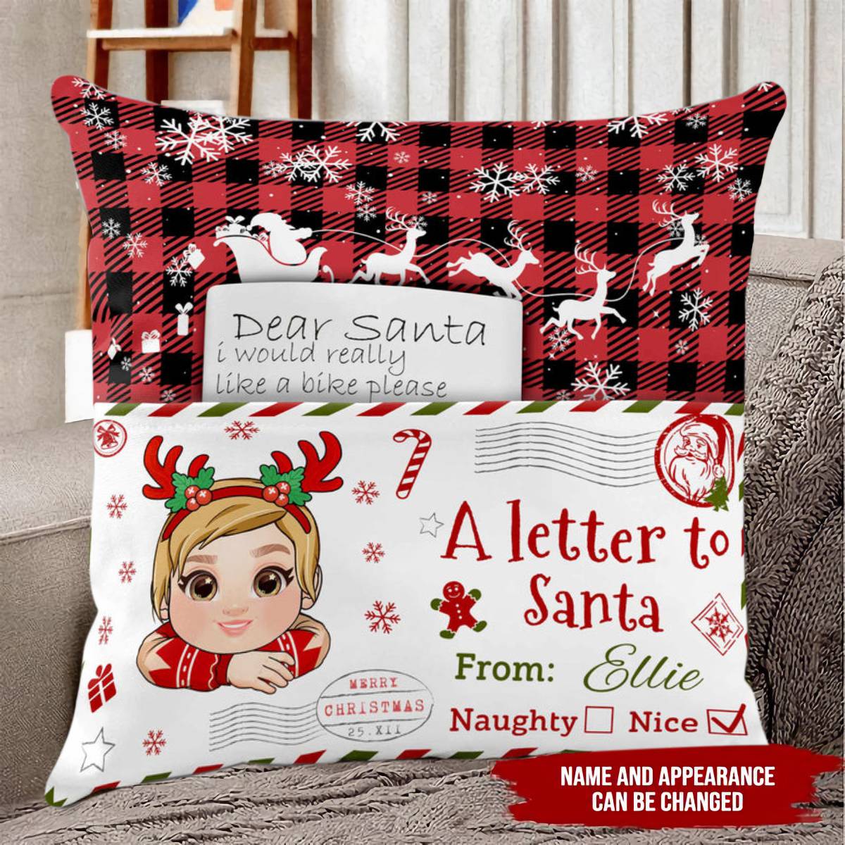 A Letter To Santa - Personalized Pocket Pillow