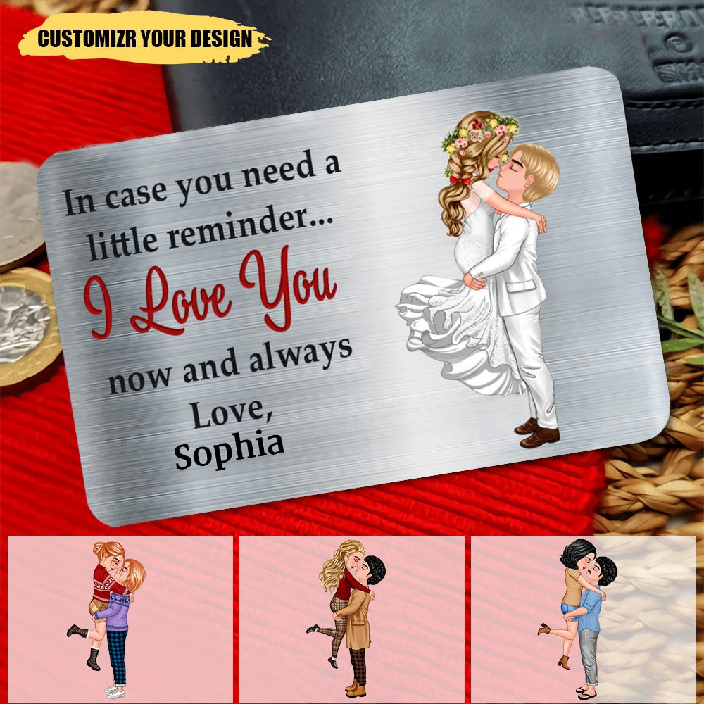 Couple Portrait, Firefighter, Nurse, Police Officer, Military, Chef-In Case You Need A Little Reminder-Gift For Couples，Husband，Wife-Personalized Wallet Card