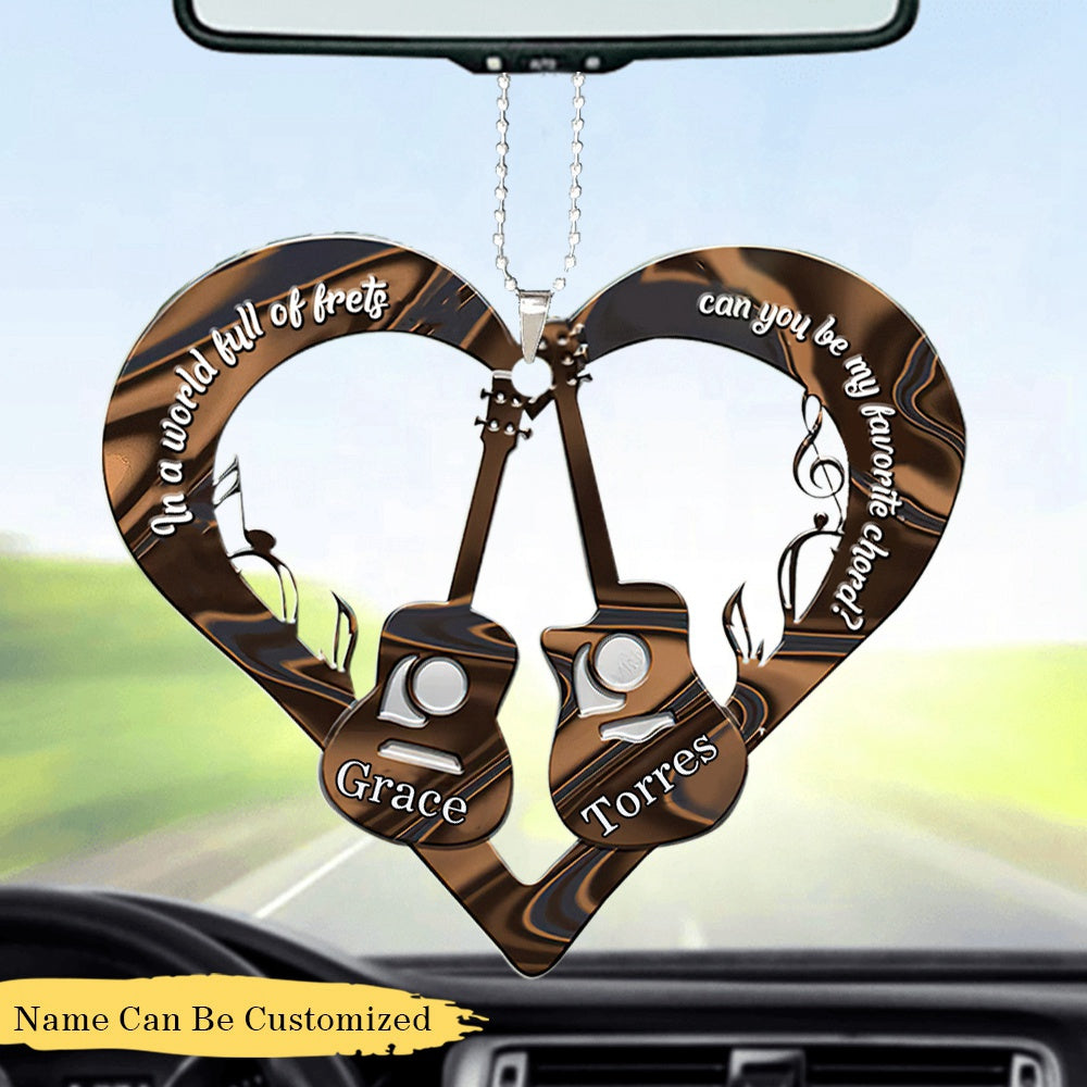 Guitar Couple – Personalized Shaped Acrylic Ornament - Gift For Couples, Guitar Lovers