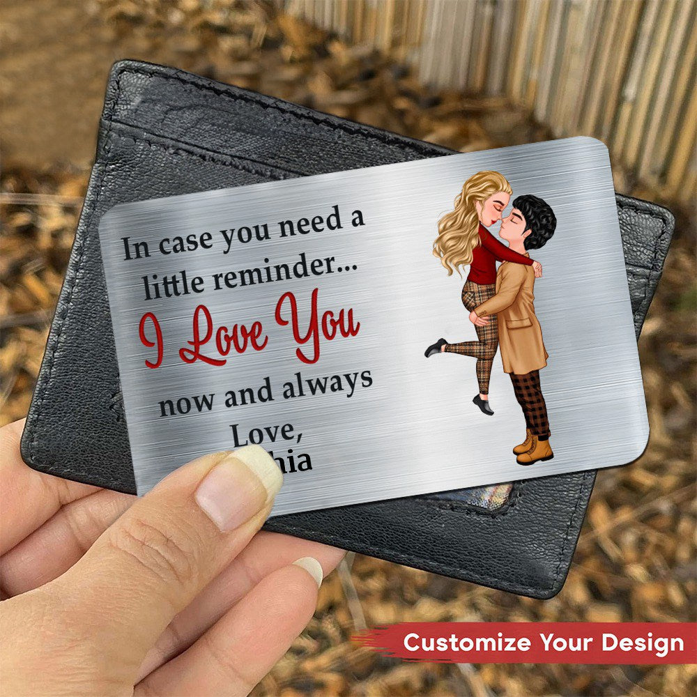 Couple Portrait, Firefighter, Nurse, Police Officer, Military, Chef-In Case You Need A Little Reminder-Gift For Couples，Husband，Wife-Personalized Wallet Card
