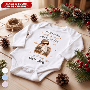 Custom Long Sleeve Baby Onesie - Personalized Christmas Baby Shower, Gender Reveal Gifts For New Parents