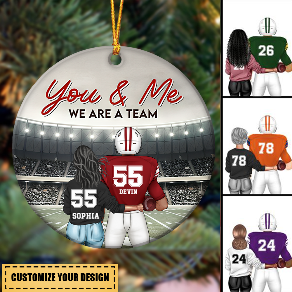 You & Me We Are A Team - Personalized Ceramic Ornament