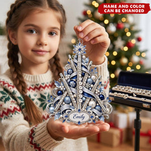 Personalized Flute Acrylic Ornament -Gift For Flutists & Music Teachers