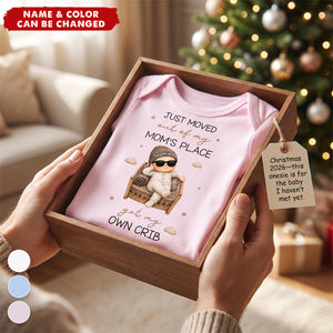 Custom Long Sleeve Baby Onesie - Personalized Christmas Baby Shower, Gender Reveal Gifts For New Parents