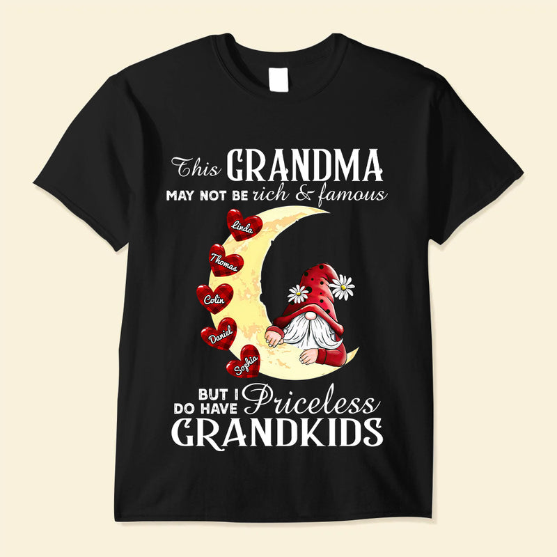 This Grandma has priceless Grandkids Moon Dwarf grandma with sweetheart grandkids Personalized T-shirt