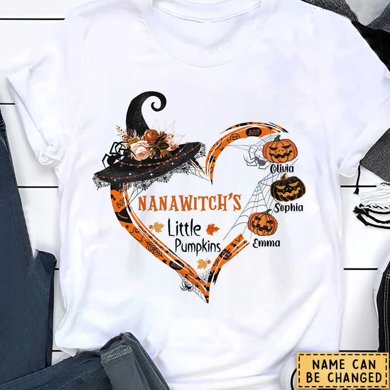 Nanawitch's Little Pumpkins - Personalized Shirt - Halloween Gift For Grandmother