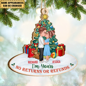 Doll Couple Kissing And Hugging - Personalized Christmas Ornament
