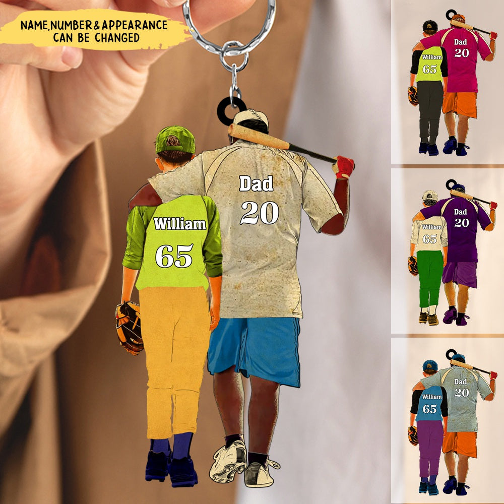 Custom Personalized To My Son Baseball Keychain - Baseball Gifts With Custom Name, Number, Appearance