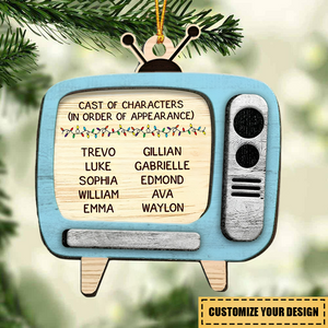 Retro TV Family Christmas Movies Funny - Personalized Christmas Ornament