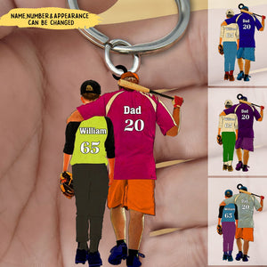 Custom Personalized To My Son Baseball Keychain - Baseball Gifts With Custom Name, Number, Appearance
