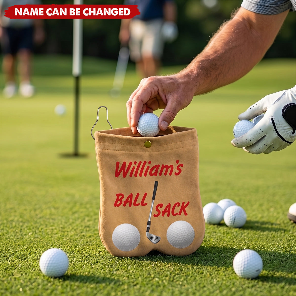 Custom Golf Ball Bag Sack - Personalized Birthday Gifts For Golf Lovers, Sports Fans, Sports Lovers