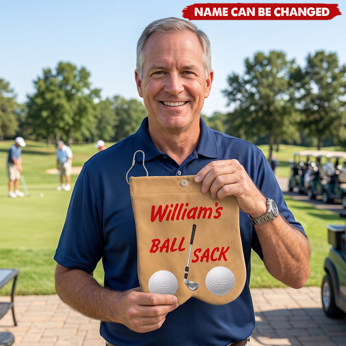 Custom Golf Ball Bag Sack - Personalized Birthday Gifts For Golf Lovers, Sports Fans, Sports Lovers