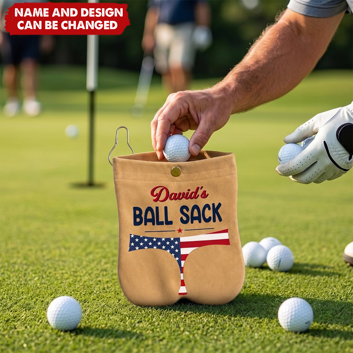 Custom Golf Ball Bag Sack - Personalized Birthday Gifts For Golf Lovers, Sports Fans, Sports Lovers