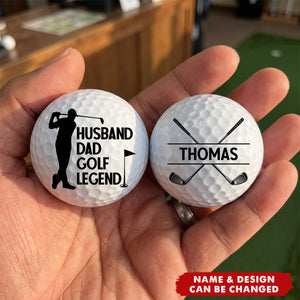 Husband Dad Papa Golf Legend For Golfers - Personalized Golf Ball